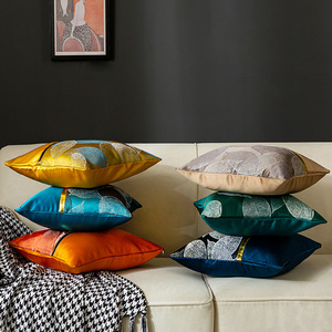 Fodera per cuscino quadrata di lusso fodera per cuscino <span class=keywords><strong>in</strong></span> raso di <span class=keywords><strong>seta</strong></span> Jacquard a foglia per la decorazione domestica - Product Image 4