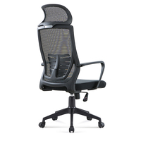 Chaise de bureau réglable de luxe en maille noire, chaise de direction à dossier haut, vente en gros