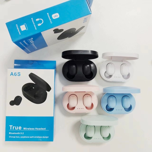 A6S Blue Tooth Wireless Headphones with Mic Sports TWS Blue Tooth Earphones Touch Control Wireless Headsets Earbuds Phone