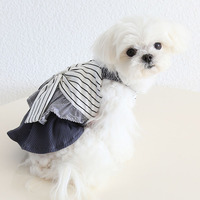 Robe élégante pour animaux de compagnie avec grand nœud, robe rayée pour chien et chat, collection printemps-été