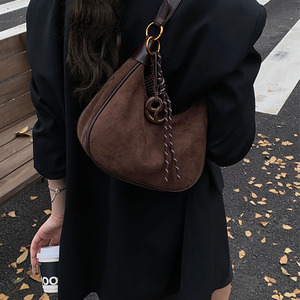 Bolso Hobo de PU para Mujer, Estilo Retro, Diseño de Media Luna, Multiusos, de Hombro, Cruzado, con Asa Superior y Cierre de Cremallera, Tendencia de Moda 2026 - Product Image 1