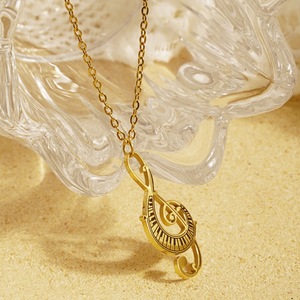 Collar con colgante de instrumento Musical creativo, joyería para mujer, collar con colgante de violín y piano de guitarra de acero inoxidable - Product Image 3