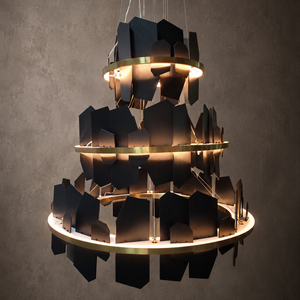 Real Slate Stone Tiered <b>Chandelier</b> Adjustable Suspension Wire For Luxury Villa Lobby Hotel <b>Large</b> Space Decor Pendant Light - Product Image 2