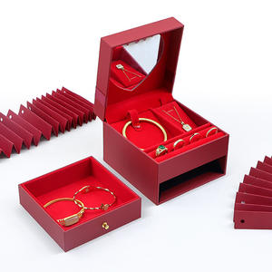 Boîte à bijoux - Coffret cadeau de mariage pour bijoux - Boîte de rangement dorée pour bracelets et colliers de mariage et d'apport en mariage - Product Image 2
