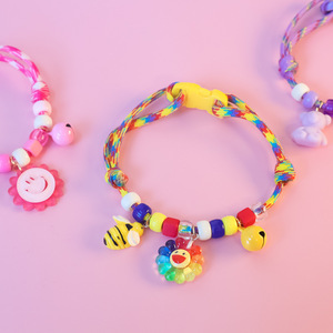 Verstelbare Polyester Hond Hond Halsband Zachte Siliconen Bee Cola Gevlochten Ketting Kleine Grote Maten Cross-Border Love Lint - Product Image 2