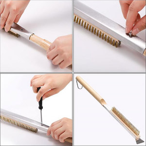 <span class=keywords><strong>Brosse</strong></span> de nettoyage multi-tailles <span class=keywords><strong>pour</strong></span> <span class=keywords><strong>four</strong></span> <span class=keywords><strong>à</strong></span> pizza avec tête remplaçable, grattoir <span class=keywords><strong>en</strong></span> fil de <span class=keywords><strong>laiton</strong></span>, manche long de 21 <span class=keywords><strong>à</strong></span> 32 pouces <span class=keywords><strong>pour</strong></span> grillades et pierres <span class=keywords><strong>à</strong></span> pizza - Product Image 2