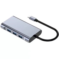 Station d'accueil multifonction 10 en 1 Type C vers HDTV, hub USB C avec VGA, RJ45, lecteur de cartes SD/TF, audio, PD pour ordinateur portable, iPhone 16/15, MacBook