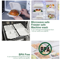 Boîte à lunch bento en plastique à 3 compartiments LR, contenants alimentaires en PP avec procédé thermoformage pour la préparation des repas à emporter