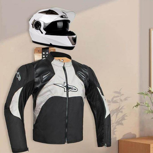 Support mural en bois massif pour casque de <span class=keywords><strong>moto</strong></span>, support de rangement et de présentation pour casques et combinaisons - Product Image 2