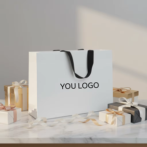 Sacs en papier classiques durables avec logo personnalisé pour les startups |   Emballage de supermarché biodégradable respectueux de l'environnement, impression numérique, petit format - Product Image 1