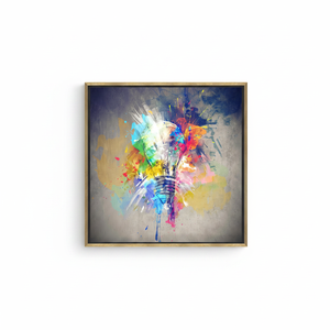 Modern Wall Decor: Printed <b>Canvas</b> Art with Vibrant, Colorful Lightbulb Design,GOLD <b>FRAMED</b> <b>CANVAS</b> - Product Image 2