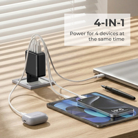 Chargeur de voyage pliable GaN 20W-100W, 3 ports USB-C PD 3.0 PPS, adaptateur mural prise EU, compatible ordinateur portable, ignifuge, logo personnalisé