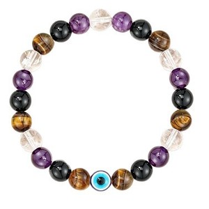 Pulsera de Cuentas de Piedra Natural de 8mm Personalizada de Fábrica, Pulsera de Cuentas de Turquesa y Obsidiana - Product Image 6
