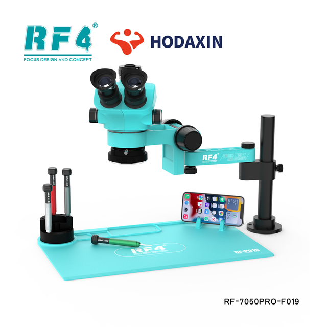 RF4 RF-7050pro- FO19 Microscope 360 Degree Rotatable Mobile Repair Digital Trinocular Electronic Microscope for Cell Phone