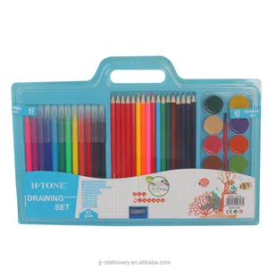 Drawing Set Watercolor paint/Colour pencil/watercolor pen Stationery 43pcs Paint Set Kids Students use