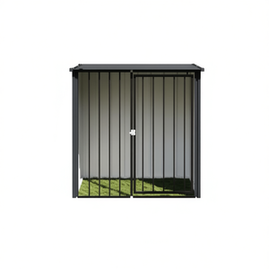 Caseta Grande para Perros, de Acero Galvanizado Negro, Refugio para Mascotas de Exterior, Diseño Rectangular Resistente, para Uso en Todas las Estaciones - Product Image 1