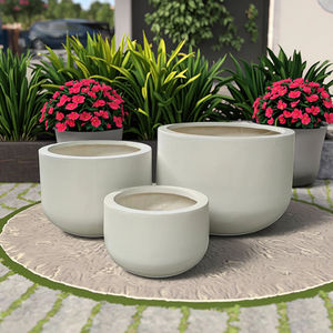 Villa de jardín blanca de estilo europeo vintage, maceta redonda grande de óxido de <span class=keywords><strong>magnesio</strong></span> para plantas - Product Image 2