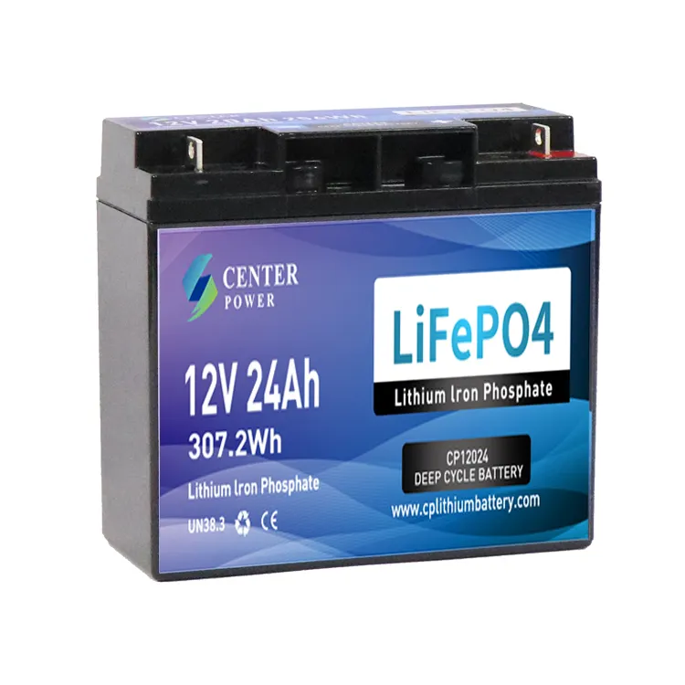 केंद्र शक्ति लंबे जीवन चक्र सुरक्षित 12v मछली पकड़ने की नाव lifepo4 बैटरी पैक 12v 24ah बैटरी