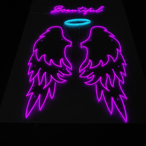 Letrero de Neón Flexible 3D Personalizado con Luces LED RGB Decorativas de Diseño Moderno con Alas de Ángel - Product Image 4