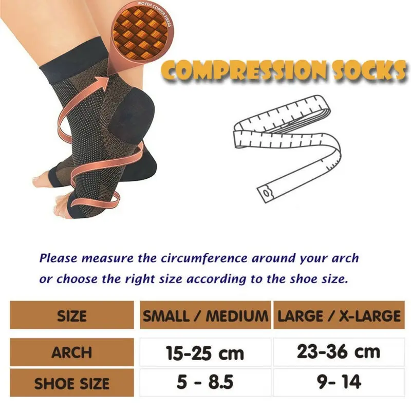 Women Men Compression Ankle Socks Plantar Fasciitis Relief Arch Protect Foot Heel Everyday