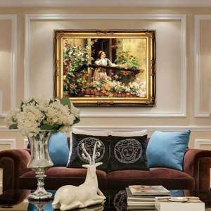 Tốt Nhất Người Bán 100% Handmade Phụ Nữ Với Hoa Bức Tranh Tường Acrylic Áp phích Vải Sơn Dầu Vẽ Tay Bức Tranh Và Tường Nghệ Thuật - Product Image 6