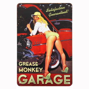 ป้ายโลหะตกแต่งผนังลายสาวพินอัพ โรงรถ บ้านไร่ ห้องน้ำ สวน ภายนอกอาคาร - Product Image 2