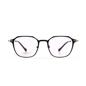 新しいデザインのチタンファッション眼鏡メガネ光学フレームカスタムロゴユニセックスアイウェア
