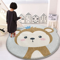 Tapis de jeu rond pour bébé en fausse fourrure d'animaux, tapis doux et moelleux lavable pour enfants, tapis de sol pour enfants, tapis pour chambre d'enfant