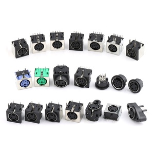 Sản Xuất 3/4/5/6/7/8/9/10/11/12/13 Cores Right Angle Vertical Nam Nữ Power <span class=keywords><strong>Mini</strong></span> Din Jack Ổ Cắm Din Nối - Product Image 3