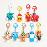 3D Abstrakte Cartoon PVC Weichgummi-Puppe Schlüsselanhänger Mini-Figur Anhänger Rucksack-Deko Hobby Urlaubsgeschenk