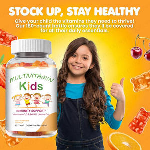 Gommes multivitaminées pour enfants, soutien immunitaire avec vitamines A, C, <span class=keywords><strong>D</strong></span>, E, B6, B12, Iode, <span class=keywords><strong>Zinc</strong></span>, formule complète, complément alimentaire pour enfants - Product Image 4