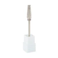 Fraise à ongles en carbure de tungstène avec logo personnalisé, tige de 3/32 po, forme conique, coupe croisée, pour dissolvant de gel acrylique, outil de manucure et nail art