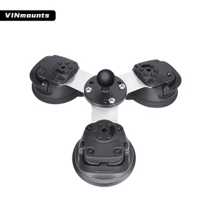 Aluminum or S.S.Triple Suction Cup with 1" Ball Dashboard Suction Cup Base for Car <b>Tablet</b> Holder/<b>Window</b>/Windshield VIN-B-34-AL - Product Image 2