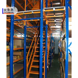 Heavy Duty Mezzanine Platform With Elevator Customized 2-3 Floors Mezzanine Storage System Steel Mezzanine With Office Stairs