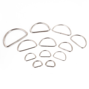 Hebillas de metal con forma de D para bolsos, correa de hombro ajustable, herrajes con acabado de revestimiento duradero, varios tamaños - Product Image 1