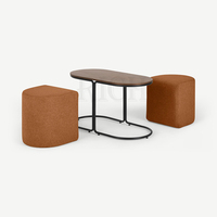 Meubles de maison table d'appoint contemporaine tables centrales de salon avec tabourets latéraux tables basses en bois MDF pour le thé