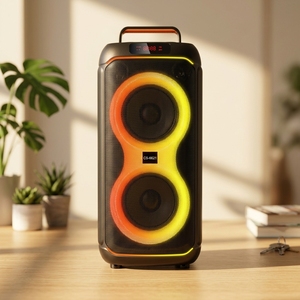 Çift 6.5 inç Trolley PA Hoparlör, DJ, Konferans ve Ev <span class=keywords><strong>Karaoke</strong></span> için USB Oynatma Özellikli Yüksek Güçlü Taşınabilir Ses Sistemi - Product Image 1