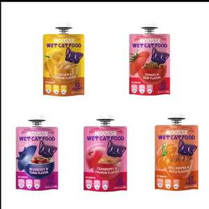 Venta al por mayor de suministro de alto contenido en proteínas, salmón, sabor a calabaza, comida húmeda para mascotas, bolsa de aperitivos, embalaje de comida húmeda Natural para mascotas para gatos - Product Image 6
