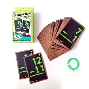 Flash kart baskı hizmetleri çocuk bulmacaları oyun için çıkarma flash kartlar matematik oyuncaklar ambalaj kutuları