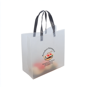 Sacs de courses réutilisables en plastique, vente en gros, logo personnalisé, taille personnalisable, imperméables, durables, avec poignée souple pour les entreprises - Product Image 1