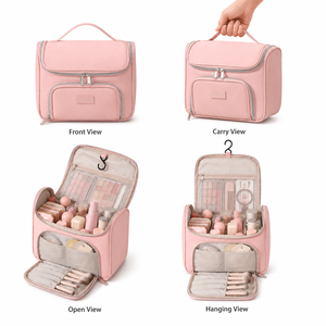 Grande capacité, imperméable, <span class=keywords><strong>en</strong></span> polyester, avec fermeture éclair, à suspendre pour sac de voyage, trousse de maquillage portable, organisateur de rangement cosmétique multi-usages - Product Image 2