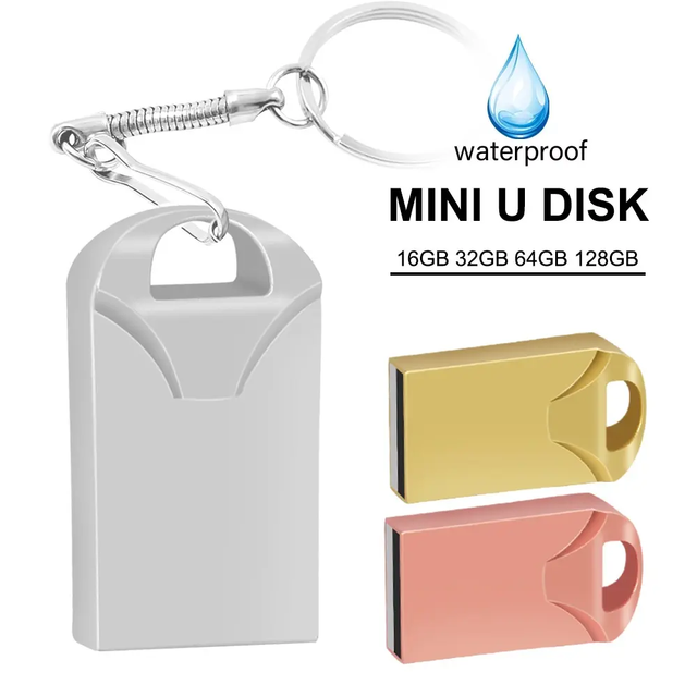 Mini Waterproof Custom Logo Metal USB Flash Drive 16gb 32gb 64gb 128gb Flash Disk Pendrive Usb Memory Stick USB 2.0 Gift U-disk