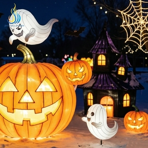 Giant Interactive Halloween <strong>Pumpkin</strong> Carriage Festival Lantern For Holiday Photo Booth Decoration - Product Image 3