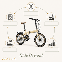 Vélo pliant AVIUS Sand 20 pouces avec jantes en aluminium robustes, 7 vitesses, capacité de charge de 120 kg, pour livraison et trajets quotidiens - Freins à double disque, acier à haute teneur en carbone