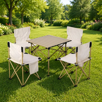Ensemble de table et chaises pliantes légères pour le camping en plein air, 5 pièces, table de pique-nique portable, logo personnalisé pour la plage, la salle de sport