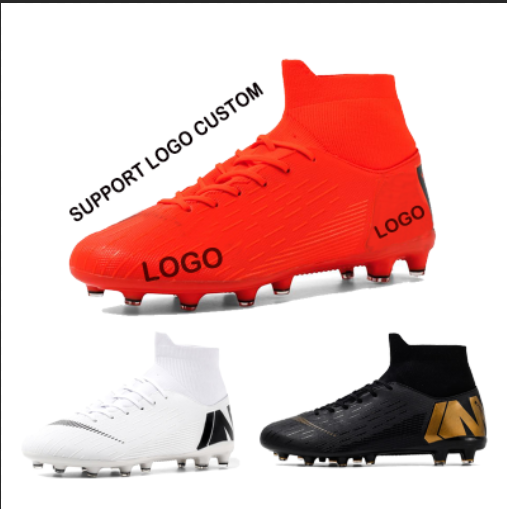 Мужские высокие тренировочные уличные футбольные Туфли на щиколотке с шипами высокие мужские кошки футбольные бутсы с шипами