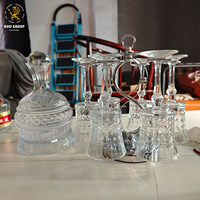 Ensemble de verres à vin en cristal taillé diamant vintage, sans plomb, gravés, à pied, pour mariage, fête, bar, maison