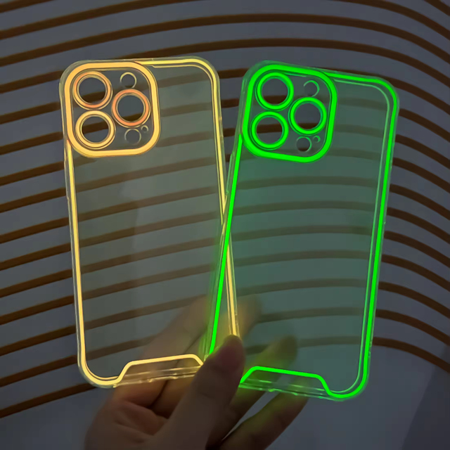 Night Light Luminous TPU Soft Phone Case for IPhone 15 14 13 Fluorescent Neon Mobile Phone & Accessories for iphone 15 16 Pro