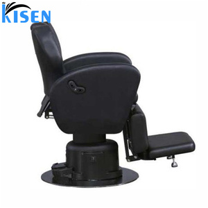 Sillón de Barbería Eléctrico Ajustable Moderno Kisen, Sillón de Peluquería de Cuero Verde con 2 Motores de Rotación - Product Image 2