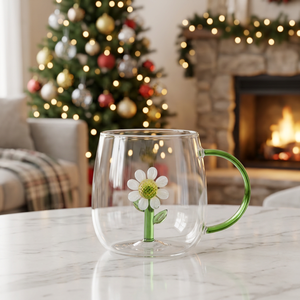 Mug en verre portable au design romantique tournesol pour mariages, événements, célébrations, fournisseurs, bureau, maison, cadeau - Product Image 1